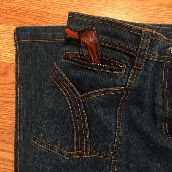 (No Fuze) Blue Denim Skirt w/ Gold Stitching 14/16 - Picture 4 of 8